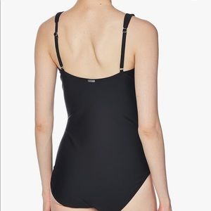 Calvin Klein Pleated-Front One Piece Swimsuit - Black - Women’s Size 10